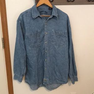 Vintage County Seat Authentic jeanswear shirt, blue, long sleeves, size …